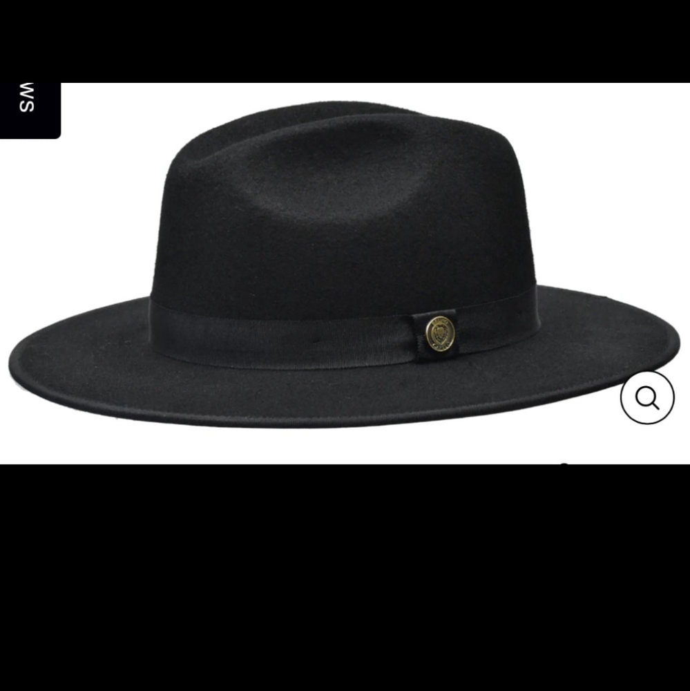 WOOL FELT RED BOTTOM FEDORA HAT FLAT WIDE BRIM